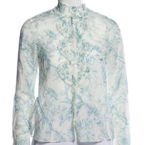 Nwt Alice and Olivia toile silk blouse XL